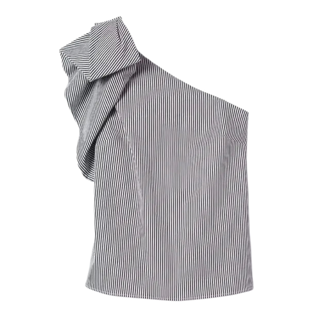 Banana Republic Women's One Shoulder Asymmetrical Striped Top